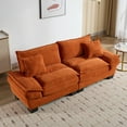 thumbnail image 4 of SEENYOO 84.00" Lounge Sofa, Living Room Sofas; Corduroy Sleeper Loveseat with Pillows, Upholstered Deep Seat Sofa for Multi-Space Use, Orange ., 4 of 16