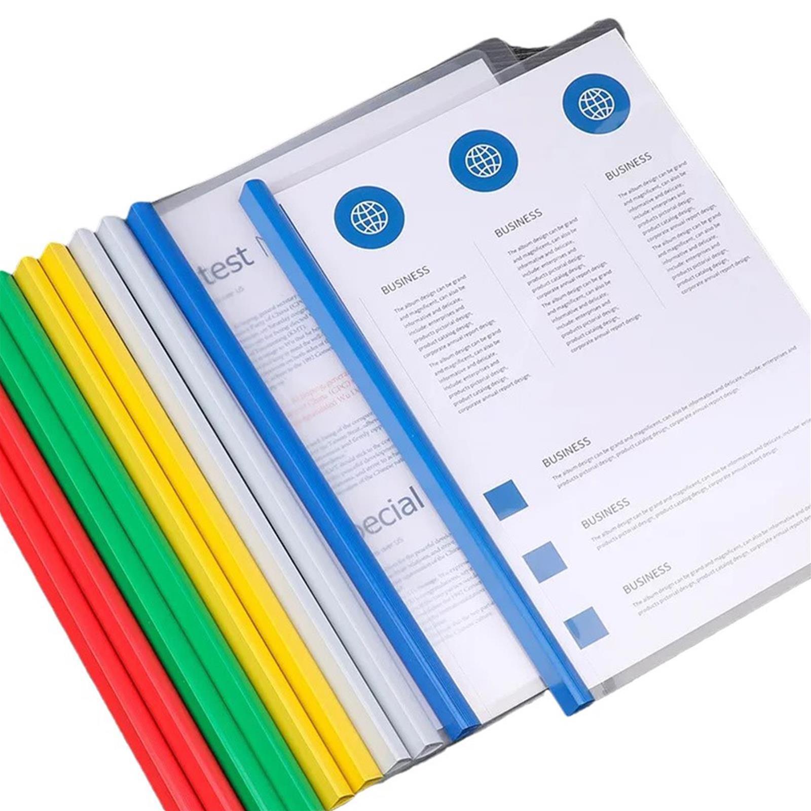10 Pcs A4 Report Project Presentation Slide Binder Folders Clear Clip