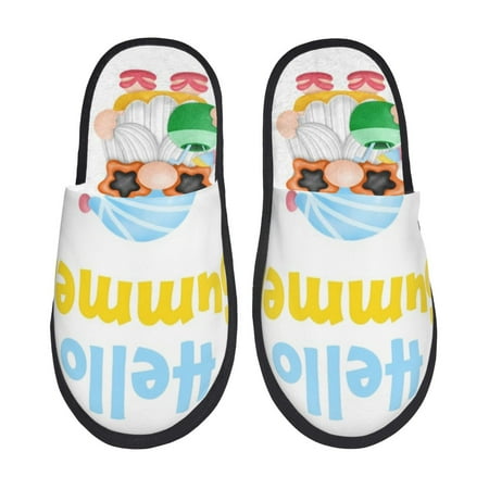 Balery Gnomes Summer Beach Slient Indoor Furry Fleece Comfort House Shoes Soft Non-Slip Home Shoes Cotton slippers House Slippers-- Medium