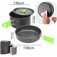 thumbnail image 2 of Biwat Non-Stick Lightweight Camping Cookware Mess Kit, Aluminium Alloy, Green, Perfect for Camping, Hiking, Backpacking, Picnic, 2 of 4