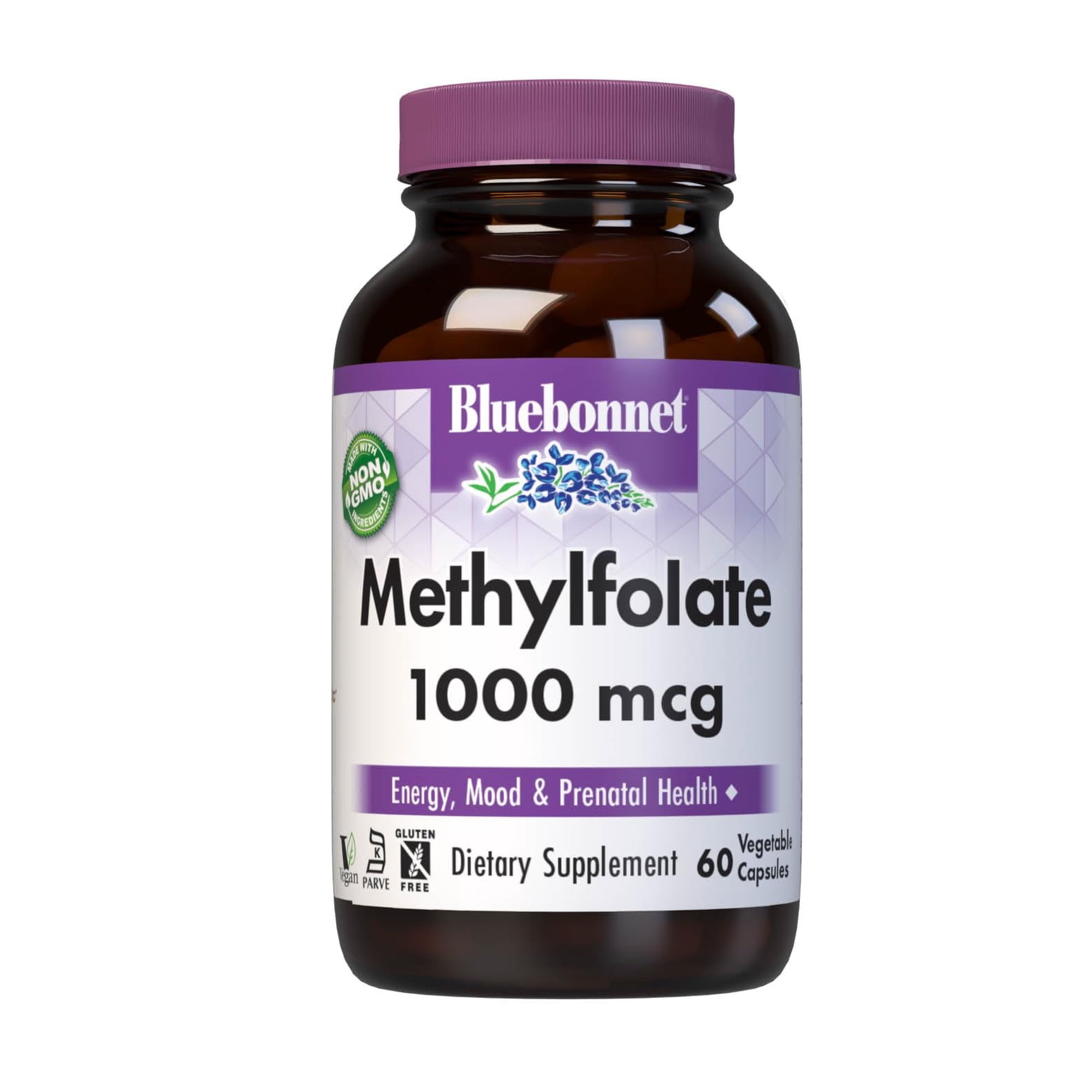 Bluebonnet Methylfolate 1000 mcg, for Energy, Mood, & Prenatal Health*, 60 Days