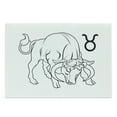 thumbnail image 1 of Zodiac Taurus Cutting Board, Hand Drawn Style Bull Outline with Horoscope Sign Monochrome Design, Decorative Tempered Glass Cutting and Serving Board, Large Size, Black and White, by Ambesonne, 1 of 1