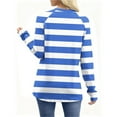 thumbnail image 4 of Ltctricy Women's Long Sleeve T Shirts Trendy Crew Neck Striped Fashion Tee Tops Soft Casual Tees Loose Tunic Blouses(Blue,XX-Large), 4 of 7