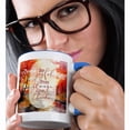 thumbnail image 2 of 3drose, Be Joyful Pray Always Give Thanks Autumn Watercolor Thanksgiving, 11oz Two-tone Blue Mug, 2 of 6