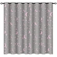 thumbnail image 2 of Star Curtains for Bedroom 42x63inch Kids Blackout Curtains Grey Blackout Curtains Insulated Room Darkening Window Drapes for Nursery 2 Panels, 2 of 7