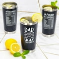thumbnail image 3 of UOWRPOZ 20 oz Best Dad Ever Black Double-Walled Stainless Steel Mug Tumbler, 3 of 6