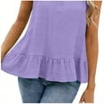 thumbnail image 5 of Otntypg Halter Tank Tops for Women Cute Summer Sleeveless Ruffled Blouses Loose Fit Casual Dressy Camisole Beach Vacation Outfit Clothes Purple S, 5 of 9