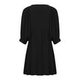 thumbnail image 4 of Kaemgyyd Casual Dress for Women V Neck 3/4 Sleeve Soft Loose Short Mini Beach Dress A-Line Flowy Vaction Outfit, 4 of 6