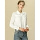 thumbnail image 3 of INSPIRE CHIC Blusa Camisa Tops Con Botones Manga Larga Pu?o Elástico Detalle De Volantes Para Mujeres Blanco L, 3 of 6