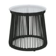 thumbnail image 5 of Noble House Moonstone Modern Outdoor Cast Iron Rope Weave Side Table in Black, 5 of 7