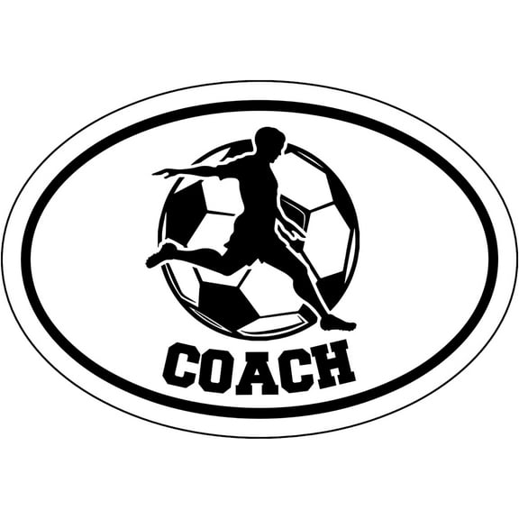 WickedGoodz Soccer Coach Vinyl Decal - Football Bumper Sticker - for Laptops Windows Cars Trucks
