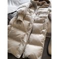 thumbnail image 3 of Chaqueta de plumón con capucha extraíble de lana acolchada de algodón para mujer, abrigo largo suelto, grueso, cálido, Parka de nieve, Invierno, 3 of 5