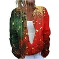 thumbnail image 3 of QATAINLAV Ladies Knitted Sweater Casual Open Front Cardigans Winter Long Sleeve Sweaters Tops Christmas Gifts, Multicolor, XXXXXL, 3 of 6