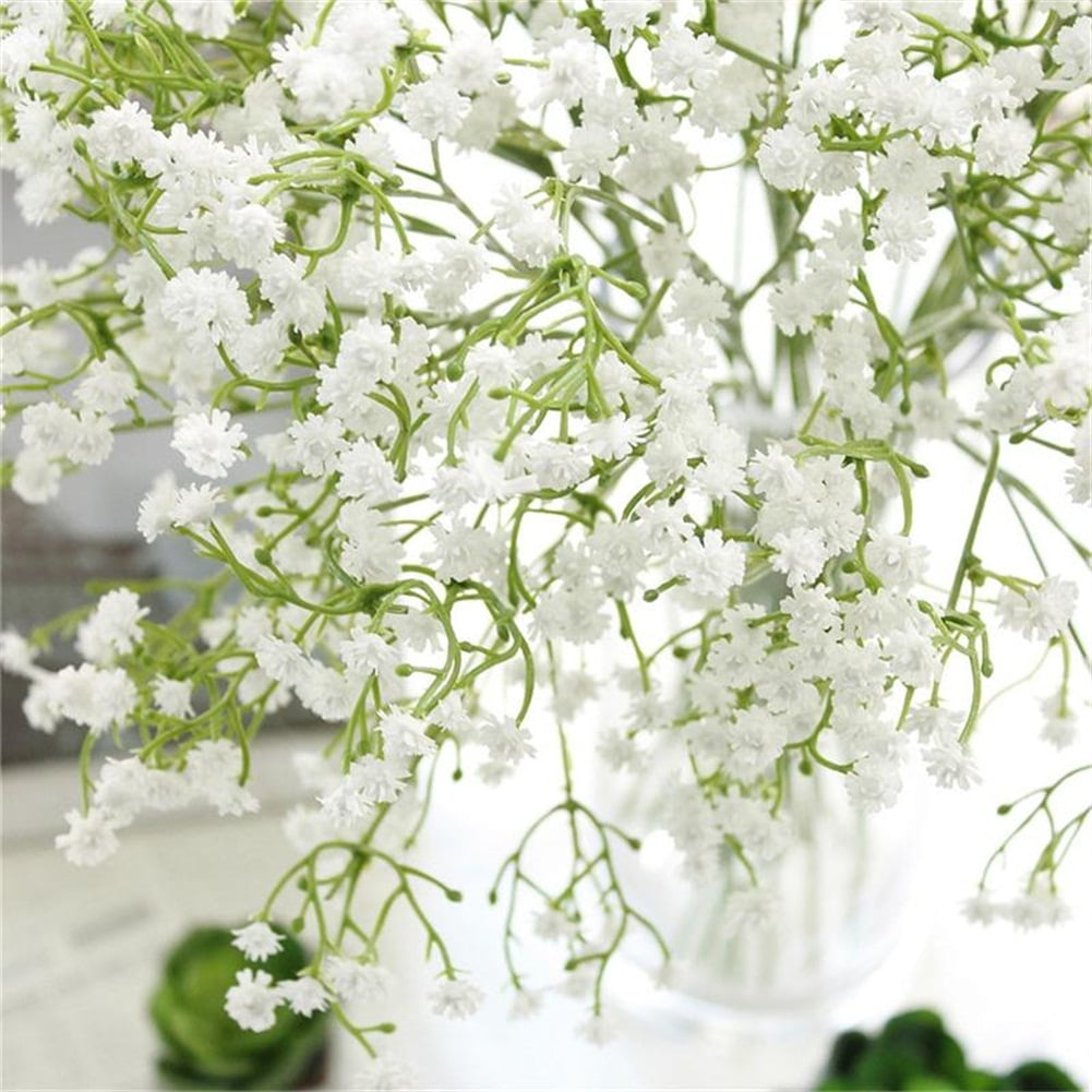 DEEMEI Babys Breath Artificial Flowers 15 PCS Fake Babys Breath Flowers  Artificial Bulk White Gypsophila Bouquets Real Touch Faux Flowers for  Wedding