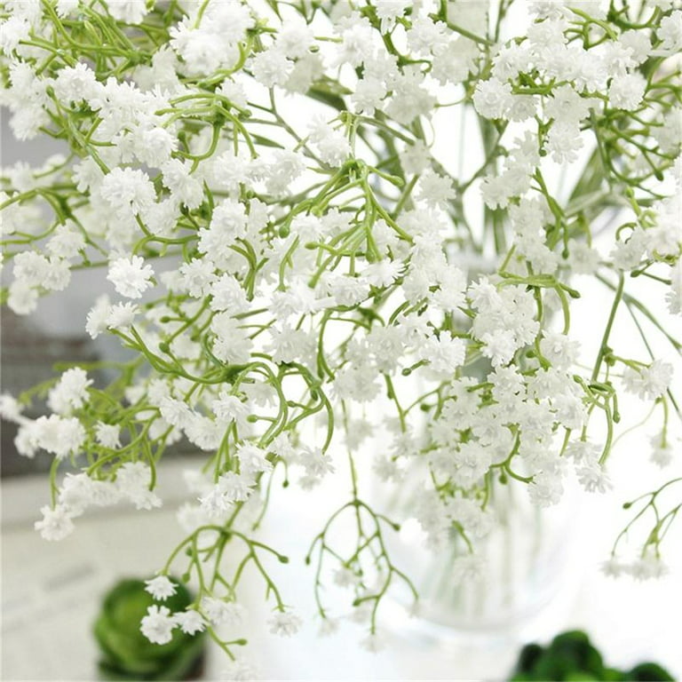 Lucky Snail 5 Pcs Babys Breath Artificial Flowers Bulk Fake Flower for Christmas Real Touch Fake Flowers for Wedding Home Party Office Table