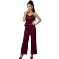thumbnail image 1 of Conjunto para Mujer 2 Piezas Rayado Top Peplum con Tirantes y Pantalón Palazzo Set Elegante Casual de Tela Ligera, 1 of 5