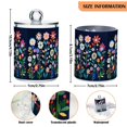 thumbnail image 5 of Yayeee 2 Pack Qtip Holder Bathroom Cotton Swab Canister with Lid Clear Dispenser Set, Bloom Flowers, 5 of 6