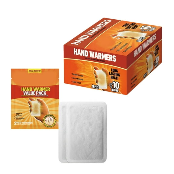 40Piece Hand Warmers Quick Heating Packs Warming Patches for Winter Outdoors,Camping, Fishing, Office Enjoyment Use