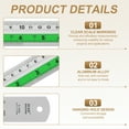 thumbnail image 4 of Uxcell 4pcs Straight Ruler 5.9" Metric SAE Aluminum Rulers with Hole Green, 4 of 7