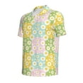 thumbnail image 3 of Daiia Daisies Flowers Pattern Men’s Polo Shirts,Solid Deck Shirt,Classic Fit, Breathable Cotton Polo for Casual and Sport Wear-Large, 3 of 9