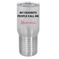 thumbnail image 1 of My Favorite People Call Me Momma Silver Stainless Steel Vacuum Insulated 20 Oz Travel Tumbler Coffee Mug with Clear Lid, Silver, 1 of 1