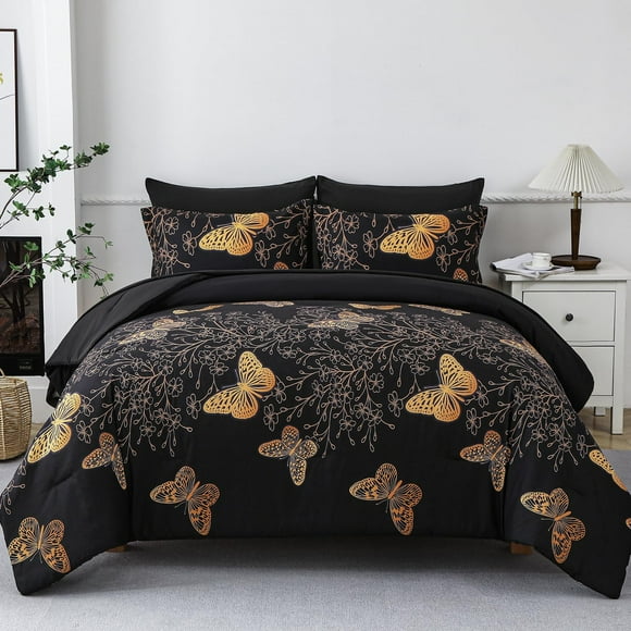 Black And Gold Paris Comforter Set