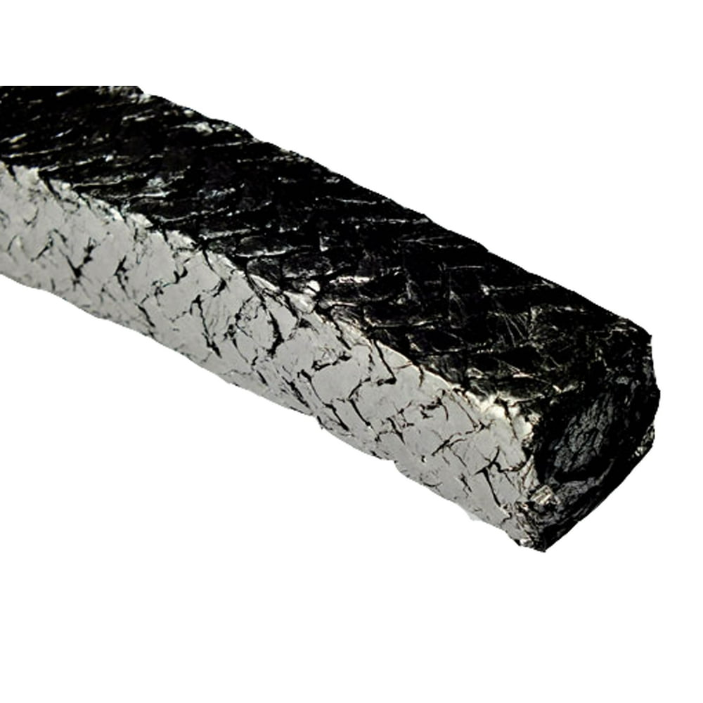 Expanded Flexible Graphite Braided Pump or Valve Packing, 3' Cut Length