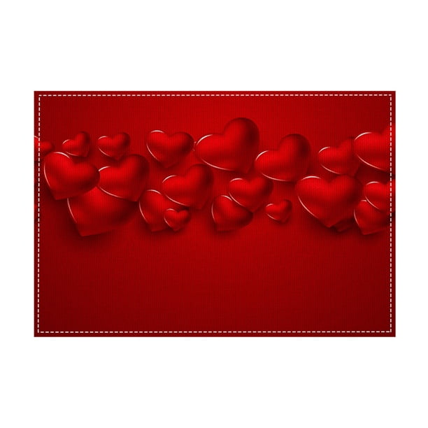 Regalos Del Día de San Valentín Estera de Comedor Del Día de San Valentín Estera de Mesa Del Restaurante Estera de Aislamiento Impresa Estilo Occidental Estera de Decoración de la Cena a la Luz de Las