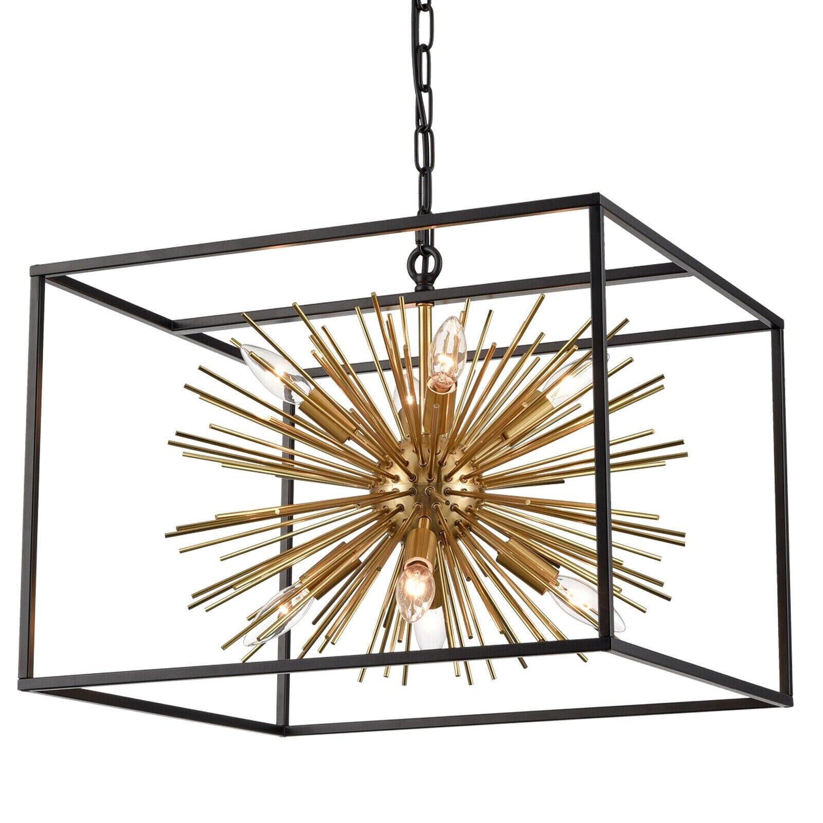 Industrial Chandelier 8-Light Cube Pendant Light Kitchen Island Light Fixture
