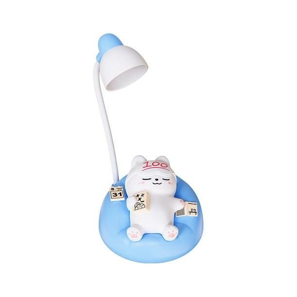 Lámpara de mesa con viñetas de animales, luz nocturna de animales, luz nocturna USB para niños, para caminar por la noche, recién nacidos, decoración Azul