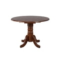 thumbnail image 2 of Sunset Trading Andrews 3PC 42" Round Extending Dropleaf Dining Set in Brown Wood, 2 of 5