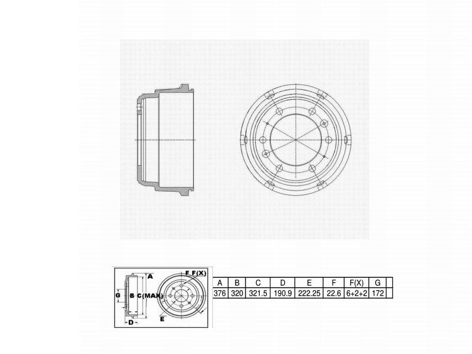 Winstop Brake Drum, Front WS237846, Chevrolet W3500 Tiltmaster 2008-2000