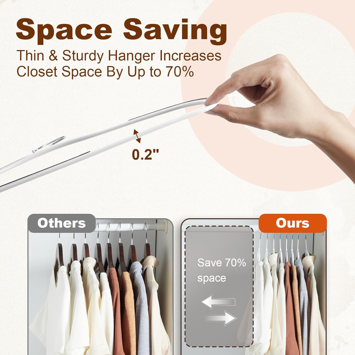 cozymood 30-Pack Clothes Hangers, Heavy-Duty Plastic Hangers Non-Slip , Sturdy Hangers Space-Saving, 360° Swivel Hook, for Coats,Pants, White & Dark Gray