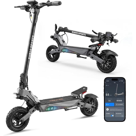 Electric Scooter for Adults,1200W Motor E-Scooter,30MPH,40 Miles Range,Smart App,10" off Road Tires,Dual Suspension