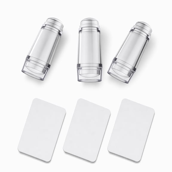 Stcellnmex 6 Pcs Nail Art Stamper Tool Kit 3 Clear Soft Silicone Stamping Jelly and 3 Scrapers Transparent French Tip Manicure Accessories for DIY Nail Art Decoration