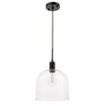 thumbnail image 5 of Gabe 1 light Black and Clear seeded glass pendant, 5 of 5