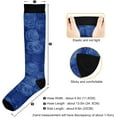 thumbnail image 3 of FREEAMG High Elasticity Compression Socks, High Knee Socks Adult Universal Leisure Relieve Fatigue,Blue Roses Floral Travel Daily with Running (2 Pair), 3 of 7