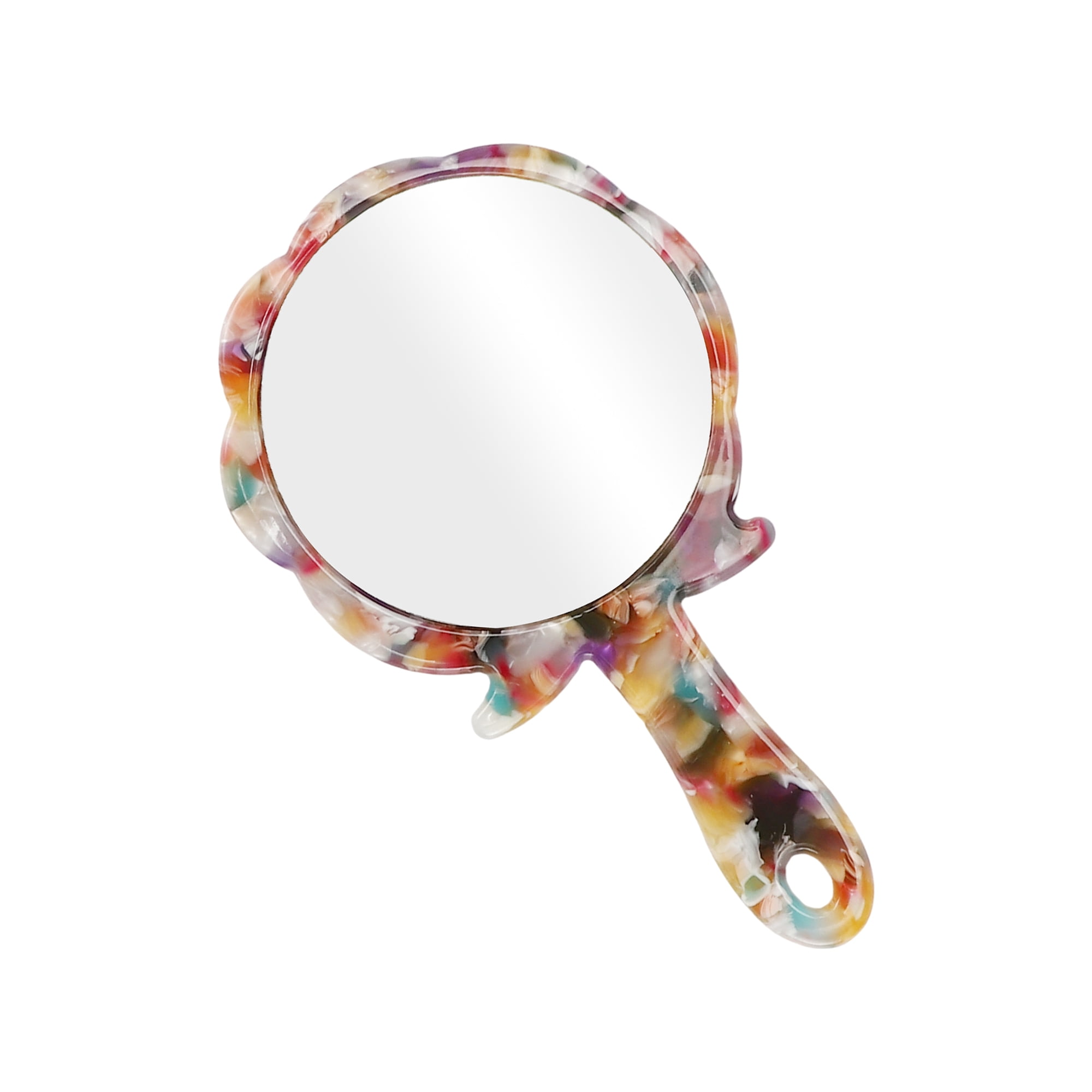 Unique Bargains Women Rose Shape Handheld Mirror Assorted Color