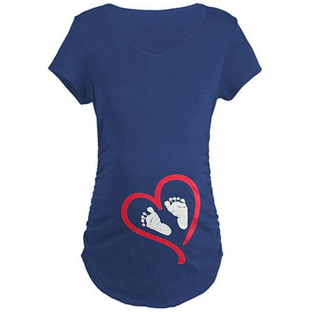 

CafePress - Baby Feet Heart Maternity Dark T Shirt - Maternity Dark T-Shirt