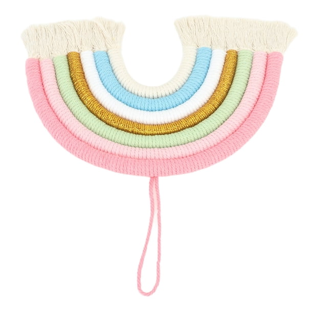 Decoración de pared de arcoíris en macramé, arcoíris tejido en macramé 7 Decoración de pared de arcoíris Arcoíris tejido en macramé Acabado de lujo
