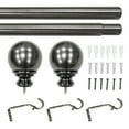 thumbnail image 4 of Better Homes & Gardens 1" Pewter Metal Ball Single Curtain Rod 42-120 Inches, 4 of 7