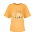 thumbnail image 5 of Happy Easter Shirts for Women Bunny T-Shirt Rabbit Letter Graphic Tees Easter Egg Holiday Shirt Tunic Tops Blouses, 5 of 5