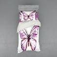 thumbnail image 2 of Ambesonne Animal Bedding Set 4 Pcs, Butterfly Wings, Queen, Violet Salmon Black, 2 of 3