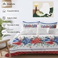 thumbnail image 6 of Independence Day Star Full Size Comforter Set, Farm Red Blue White Star Eucalyptus Leaves Bedding for All Seasons, 4 Pcs Bed Set, 1Quiltcover (86"x86") ,1Sheet(80"x116"), 2Pillowcases (30"x20"), 6 of 10