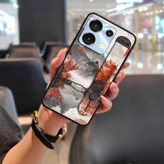 LYM-Phone Case For UMIDIGI G9 5G/G9C/G9T/G9A/Note90/90C/90A, Wrist Strap mature Sleeve Back Cover Kickstand Dirt-resistant Painting personality Mobile case Cell phone cover Durable