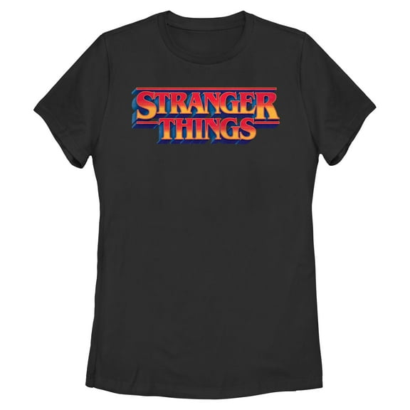 Netflix Women's Stranger Things Retro Classic Gradient 3D Logo T Shirt
