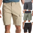 thumbnail image 2 of Cargo Shorts Multi Pockets Thin Men Solid Color All Match Short Pants, 2 of 5