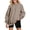 Khaki, variant on SUXIAN Womens Sweatshirt Oversized Solid Shoulder Long Sleeve Pullover Loose Winter Women's Sweatshirts M