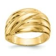 thumbnail image 1 of Solid 14k Yellow Gold Polished Scalloped Dome Ring (14mm) - Size 4.5, 1 of 2