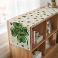 thumbnail image 6 of Green Shamrock Table Runner, Spring Three Leaf Star Love Lucky Beige Washable Cotton Linen Table Runners 36 Inches Long, Dresser Scarf Runner for Nightstand/End Tables/Round Tables 13''x36'', 6 of 9